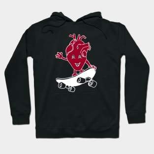 Funny skateboard heart Hoodie